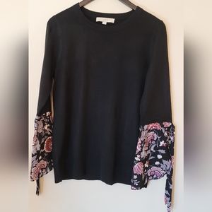 Loft Statement Tie Sleeve Lightweight Sweater